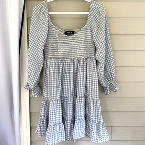 Periwinkle and Cream Gingham Dress from Blushing Brunette Size Medium